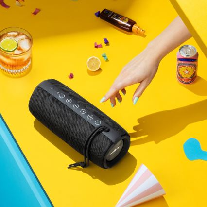 Niceboy Titan 4 - LED Kabelloser Lautsprecher mit Mikrofon und Powerbank-Funktionen 50W/4000 mAh IPX7 schwarz