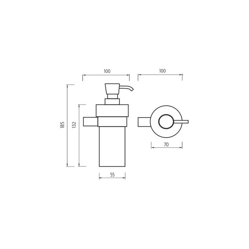 NIMCO BR 11031KN-26 - Wandmontierter Seifenspender BORMO 300 mm weiß/glänzendes Chrom