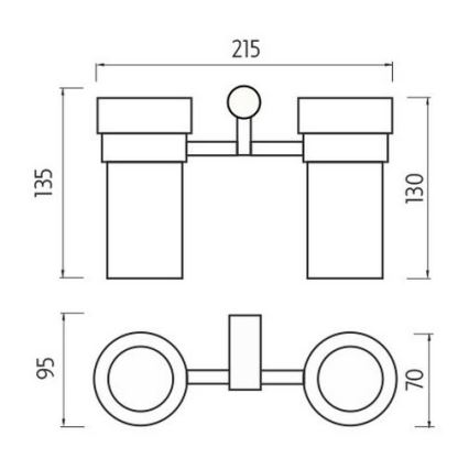 NIMCO BR 11058DW-26 - Wandhalter für Zahnbürsten BORMO mattiertes Glas/glänzender Chrom