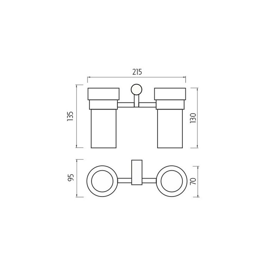 NIMCO BR 11058DW-26 - Wandhalter für Zahnbürsten BORMO mattiertes Glas/glänzender Chrom