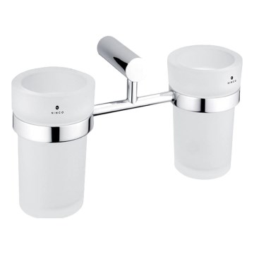 NIMCO BR 11058DW-26 - Wandhalter für Zahnbürsten BORMO mattiertes Glas/glänzender Chrom