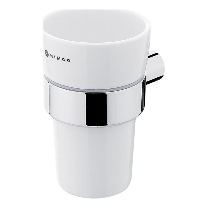 NIMCO BR 11058KU-26 - Wandmontierter Zahnbürstenhalter BORMO weiß/glänzendes Chrom