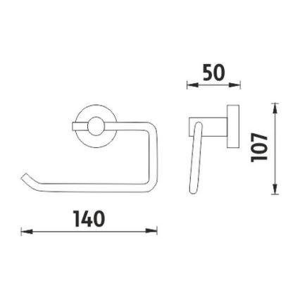 NIMCO UN 13055-26 - Toilettenpapierhalter UNIX glänzendes Chrom