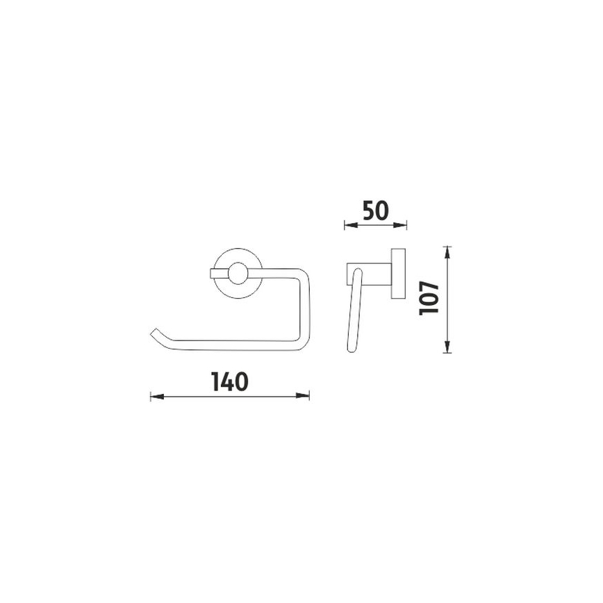 NIMCO UN 13055-26 - Toilettenpapierhalter UNIX glänzendes Chrom