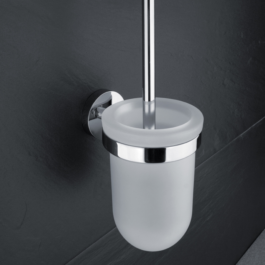 NIMCO UN 13094WN-26 - Toilettenbürste wandmontiert UNIX matt Glas/glänzendes Chrom