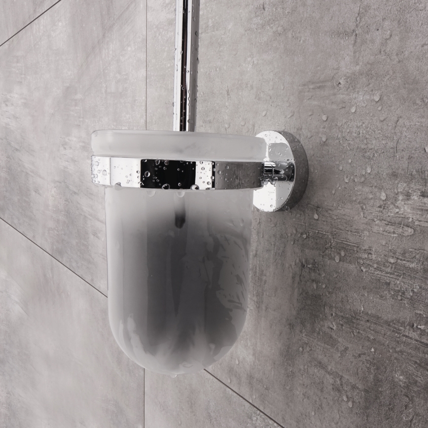 NIMCO UN 13094WN-26 - Toilettenbürste wandmontiert UNIX matt Glas/glänzendes Chrom