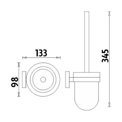 NIMCO UN 13094WN-26 - Toilettenbürste wandmontiert UNIX matt Glas/glänzendes Chrom