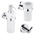 NIMCO UN Set-31W-26 - Seifenspender, Zahnbürstenhalter und Wandhaken für die Wandmontage UNIX 250 mm matt Glas/glänzendes Chrom
