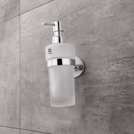 NIMCO UN Set-31W-26 - Seifenspender, Zahnbürstenhalter und Wandhaken für die Wandmontage UNIX 250 mm matt Glas/glänzendes Chrom