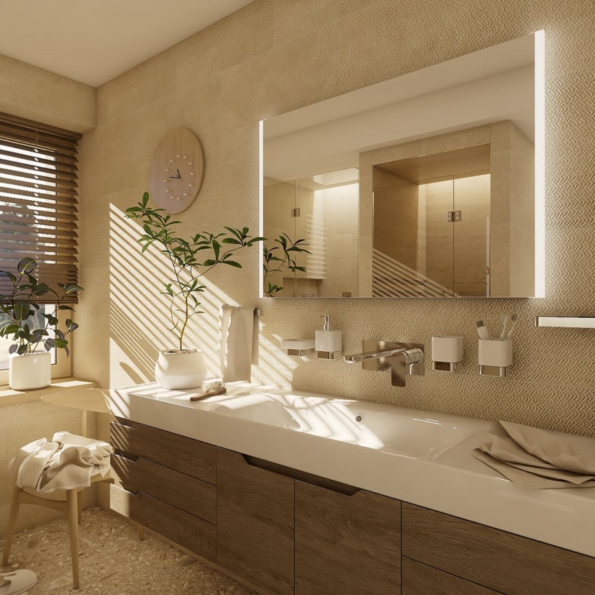 NIMCO ZP 11019 - LED-Badezimmerspiegel mit Hintergrundbeleuchtung LED/21W/230V 6500K 70x90 cm IP44