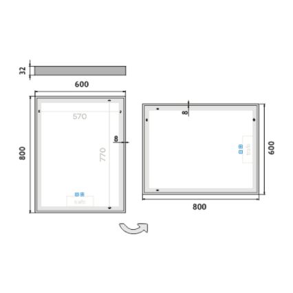 NIMCO ZP 13002VX - LED-dimmbarer, hinterleuchteter Badezimmerspiegel LED/41W/230V 3000-6500K 80x60 cm IP44