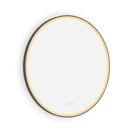 NIMCO ZPC 28000RVX-90 - Dimmbarer, hinterleuchteter LED-Badezimmerspiegel LED/26W/230V 3000–6500K Ø 60 cm matt schwarz IP44