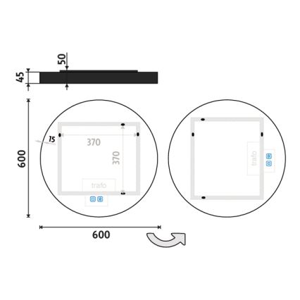NIMCO ZPC 31000RVX-90 - LED dimmbarer, hintergrundbeleuchteter Badezimmerspiegel LED/20W/230V 3000-6500K Ø 60 cm matt schwarz IP44
