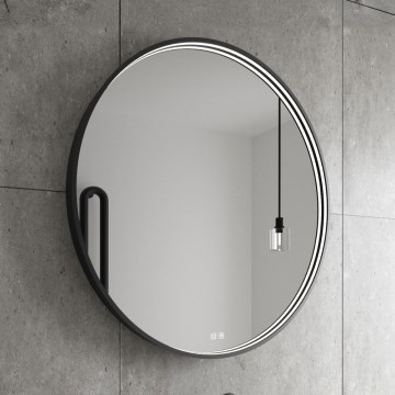 NIMCO ZPC 31001RVX-90 - LED-dimmbarer, hinterleuchteter Badezimmerspiegel LED/22W/230V 3000-6500K Ø 70 cm matt schwarz IP44