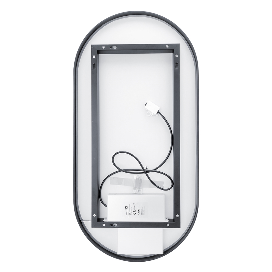 NIMCO ZPC 32002LVX-90 - LED dimmbarer, hinterleuchteter Badezimmerspiegel LED/25W/230V 3000-6500K 80x40 cm matt schwarz IP44