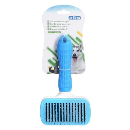 Nobleza - Bürste für Hunde und Katzen blau 10,5 cm