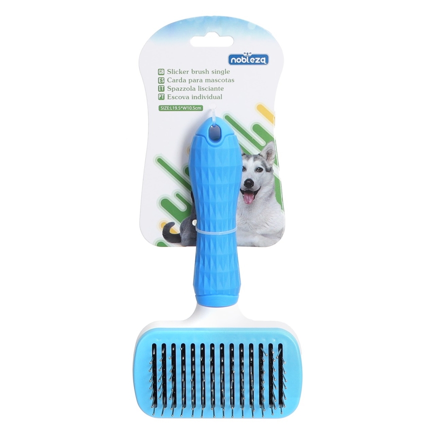 Nobleza - Bürste für Hunde und Katzen blau 10,5 cm