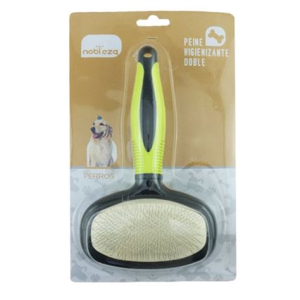 Nobleza - Doppelseitige Bürste für Hunde grün