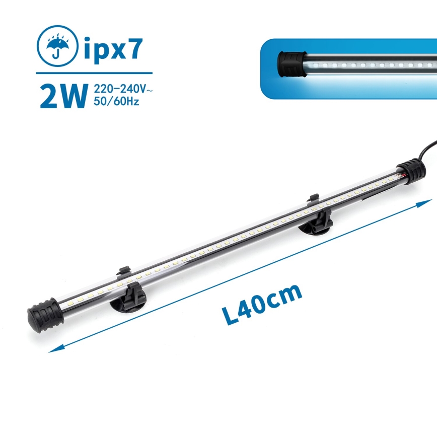 Nobleza - LED Aquarium-Beleuchtung LED/2W/230V IPX7 40 cm