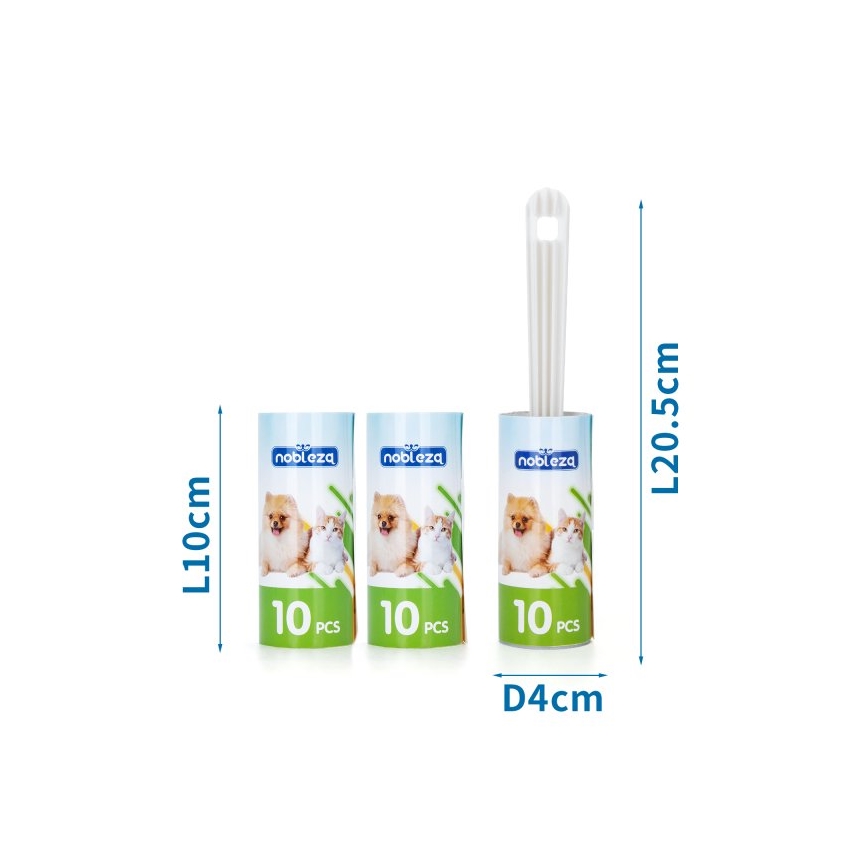 Nobleza - Reinigungswalze für Kleidung + 2x Nachfüllpackung