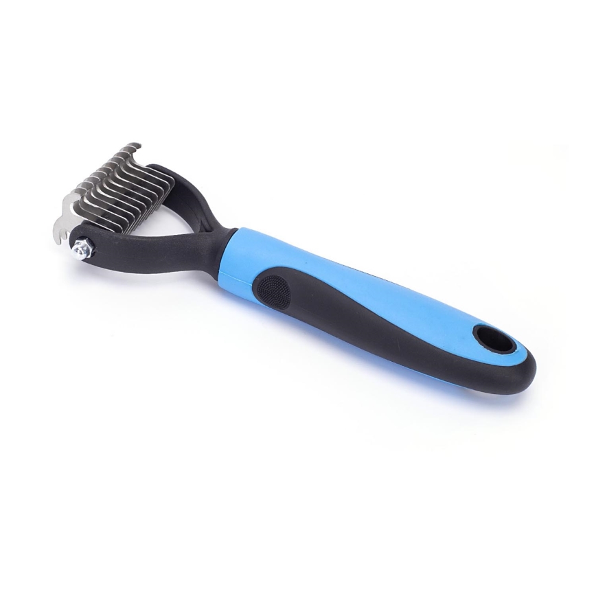 Nobleza - Trimmkamm für Hunde und Katzen blau 7 cm