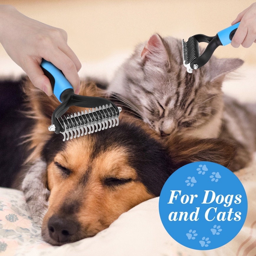 Nobleza - Trimmkamm für Hunde und Katzen blau 7 cm