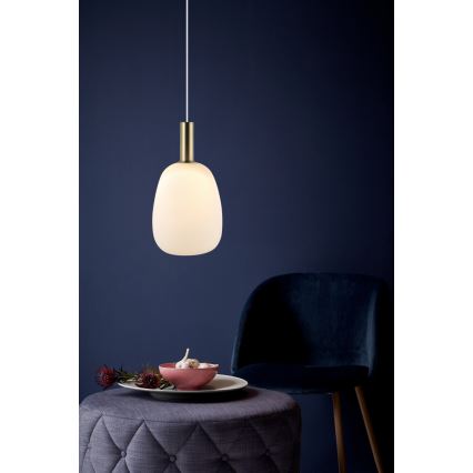 Nordlux - Hängeleuchte an Kabel ALTON 1xE27/60W/230V weiß/schwarz/ messing