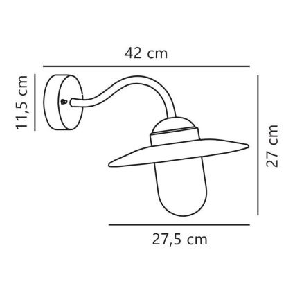 Nordlux - Außenwandleuchte LUXEMBOURG 1xE27/60W/230V IP54 kupferfarben