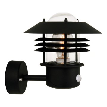 Nordlux - Außenwandleuchte mit Sensor VEJERS 1xE27/60W/230V IP54 silber