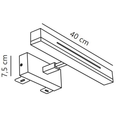 Nordlux - Dimmbare LED-Badezimmer-Spiegelbeleuchtung OTIS LED/14W/230V IP44 40 cm silbern