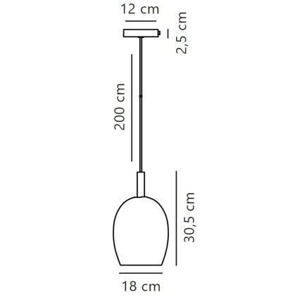 Nordlux - Hängeleuchte UMA 1xE27/40W/230V Ø 18 cm schwarz/rauchfarben