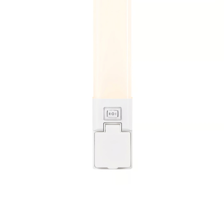 Nordlux - dimmbare LED-Spiegelleuchte für das Badezimmer mit Steckdose SJAVER LED/15W/230V IP44 60 cm weiß