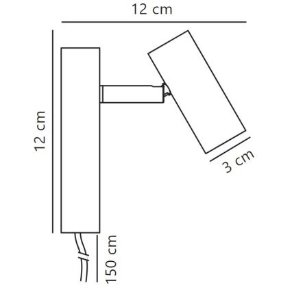 Nordlux - LED dimmbare Wandspotleuchte OMARI LED/3,2W/230V schwarz