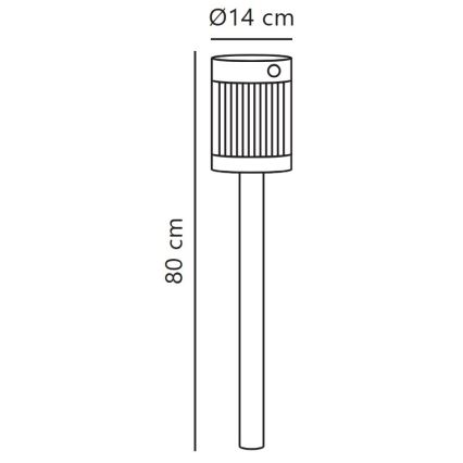 Nordlux - LED-Solarleuchte COUPAR LED/3,2W/5V 3000K IP44 schwarz