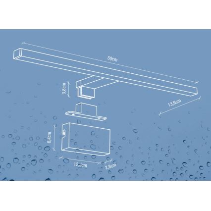Nordlux - LED-Spiegelbeleuchtung für Badezimmer MARLEE LED/8,9W/230V IP44 4000K 50 cm schwarz