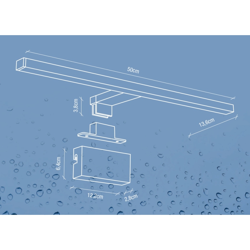 Nordlux - LED Badezimmerspiegelbeleuchtung MARLEE LED/8,9W/230V IP44 4000K 50 cm Schwarz