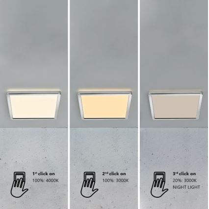 Nordlux - Dimmbare LED-Deckenleuchte für das Badezimmer OJA LED/14,5W/230V 3000/4000K IP54 30x30 cm