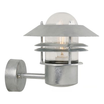 Nordlux - Outdoor-Wandleuchte BLOKHUS 1xE27/60W/230V IP54 silbern