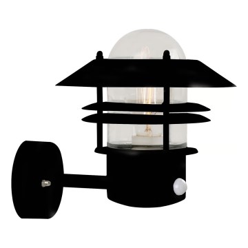 Nordlux - Outdoor-Wandleuchte mit Sensor BLOKHUS 1xE27/60W/230V IP54 schwarz