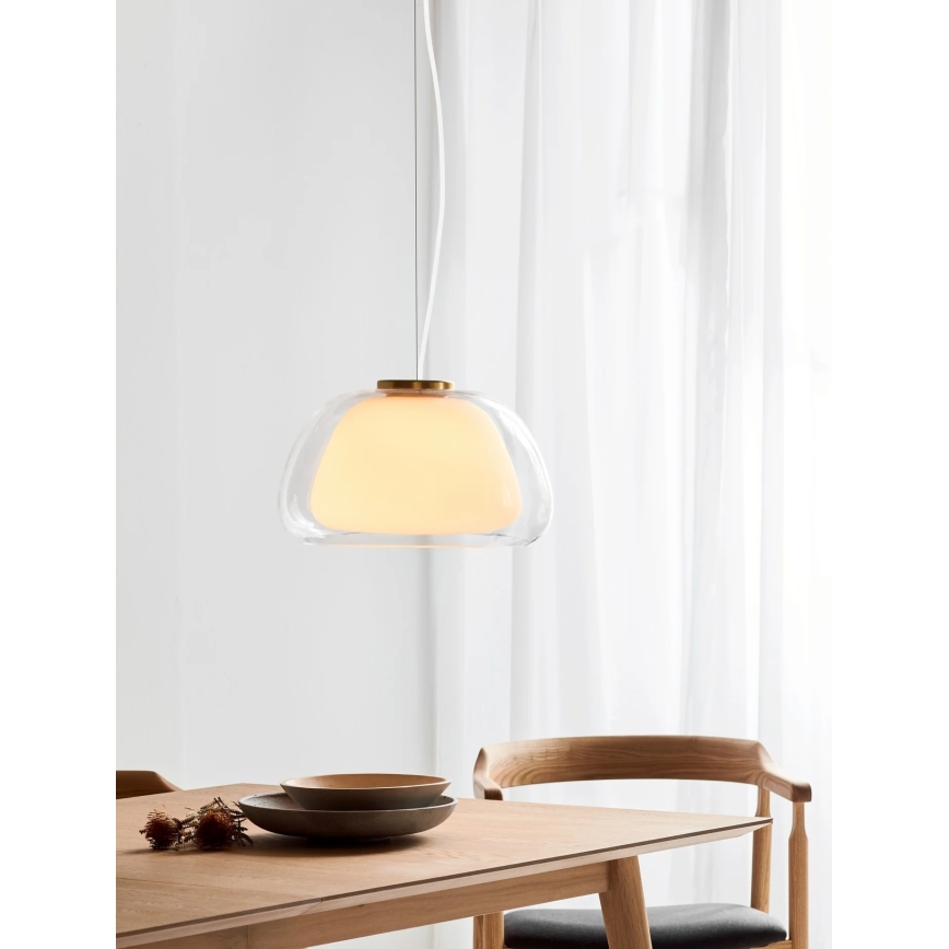 Nordlux - Pendelleuchte JELLY an Kabel 1xE27/40W/230V weiß/klar