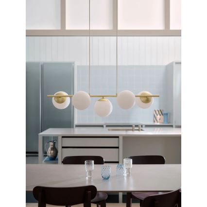 Nordlux - Pendelleuchte LILLY an Kabel 5xE14/10W/230V Messing