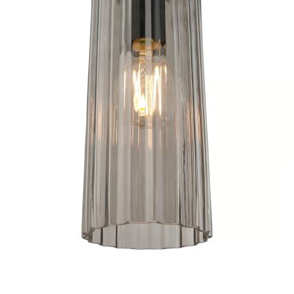 Nordlux - Pendelleuchte MIELLA an Kabel 3xE27/25W/230V schwarz/rauchfarben