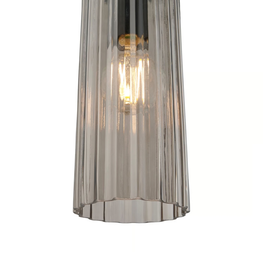 Nordlux - Pendelleuchte MIELLA an Kabel 3xE27/25W/230V schwarz/rauchfarben