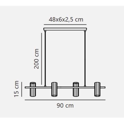 Nordlux - Pendelleuchte mit Kabel ALANIS 4xGU10/15W/230V Messing