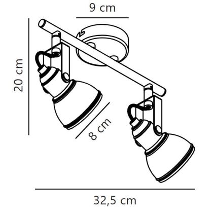 Nordlux - Strahler ASLAK 2xGU10/35W/230V weiß