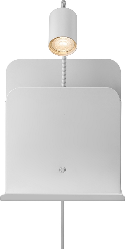 Nordlux - Wandleuchte mit Spot, Ablage und USB ROOMI 1xGU10/8W/230V Weiß