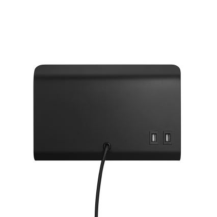 Nordlux - Wandleuchte mit Spot, Ablage und USB ROOMI 1xGU10/8W/230V schwarz