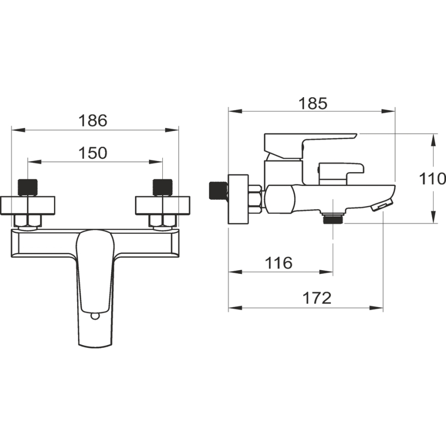 Novaservis - Badewannenset mit Armatur METALIA, schwarz