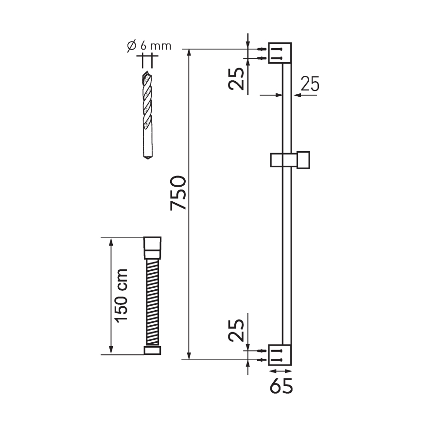 Novaservis - Dusch-Set ECO glänzendes Chrom