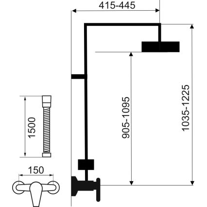 Novaservis - Dusch-Set mit Armatur METALIA ECO glänzendes Chrom
